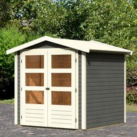 Karibu Gartenhaus "Amberg 2" anthrazit, naturbelassen oder terragrau von Karibu