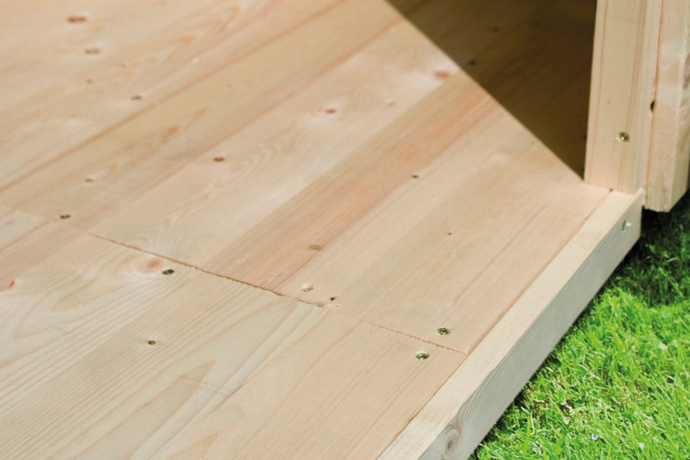 Karibu Gartenhaus-Fußboden für Gartenhaus Wandlitz 5", naturbelassen, BxT:178x439 cm, aus hochwertigem Massivholz, mit kesseldruckimprägnierten Bodenbalken" von Karibu