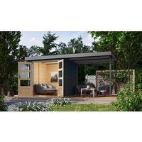 Karibu Gartenhaus ""Jupiter 2 C" SET anthrazit-graualuminium mit Anbaudach 2,35 m breit" hochwertige Materialien: nordische Fichte, Stahlecken, Trapezblechdach Karibu Gartenhaus ""Jupiter 2 C" SET anthrazit-graualuminium mit Anbaudach 2,35 m breit" hochwertige Materialien: nordische Fichte, Stahlecken, Trapezblechdach von Karibu