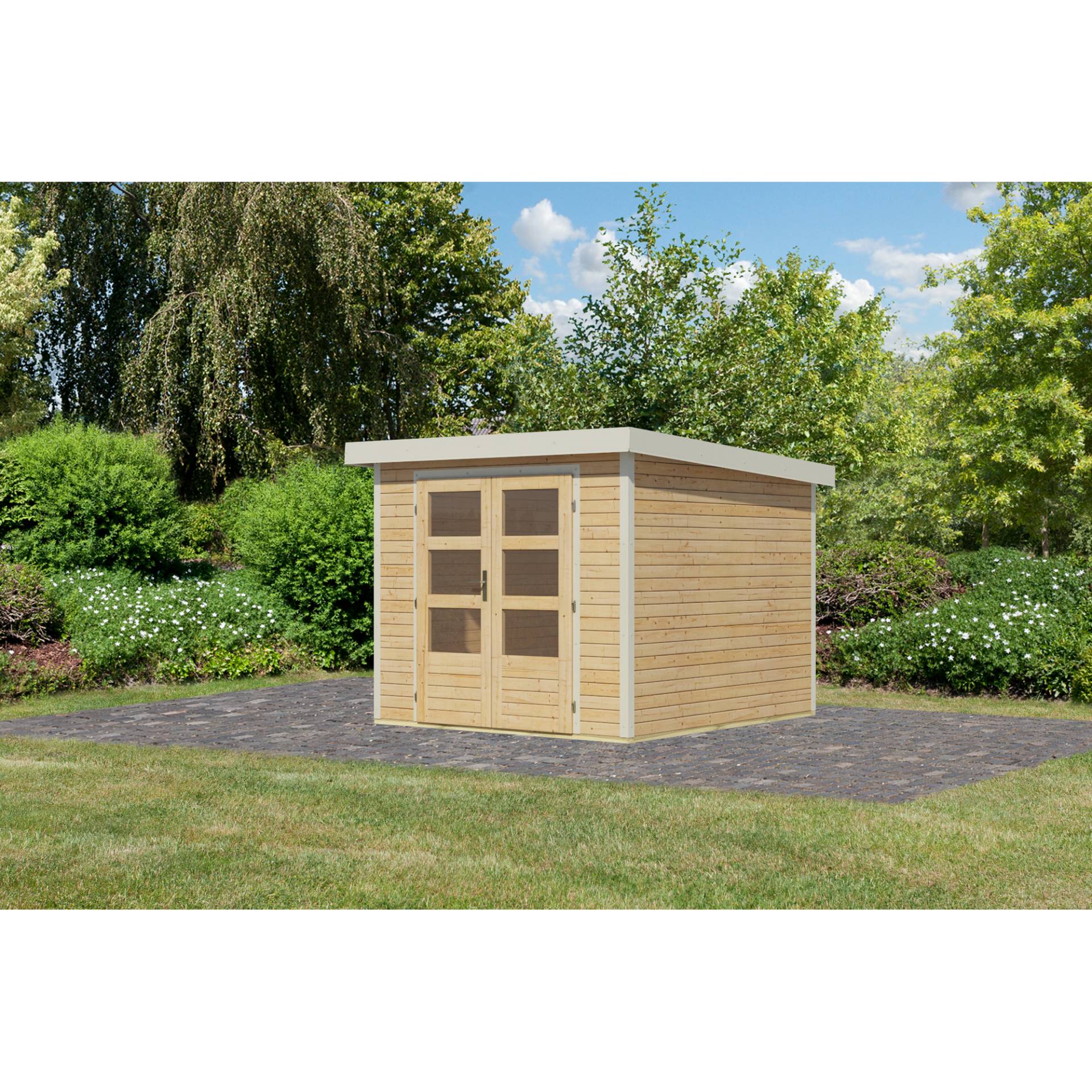 Karibu Gartenhaus 'Komet 3,5 A' naturbelassen/weiß 238,5 x 209 x 242,5 cm Karibu Gartenhaus 'Komet 3,5 A' naturbelassen/weiß 238,5 x 209 x 242,5 cm von Karibu