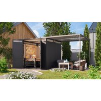 Karibu Gartenhaus ""Leto 2" SET mit Anbaudach 2,25 m" von Karibu