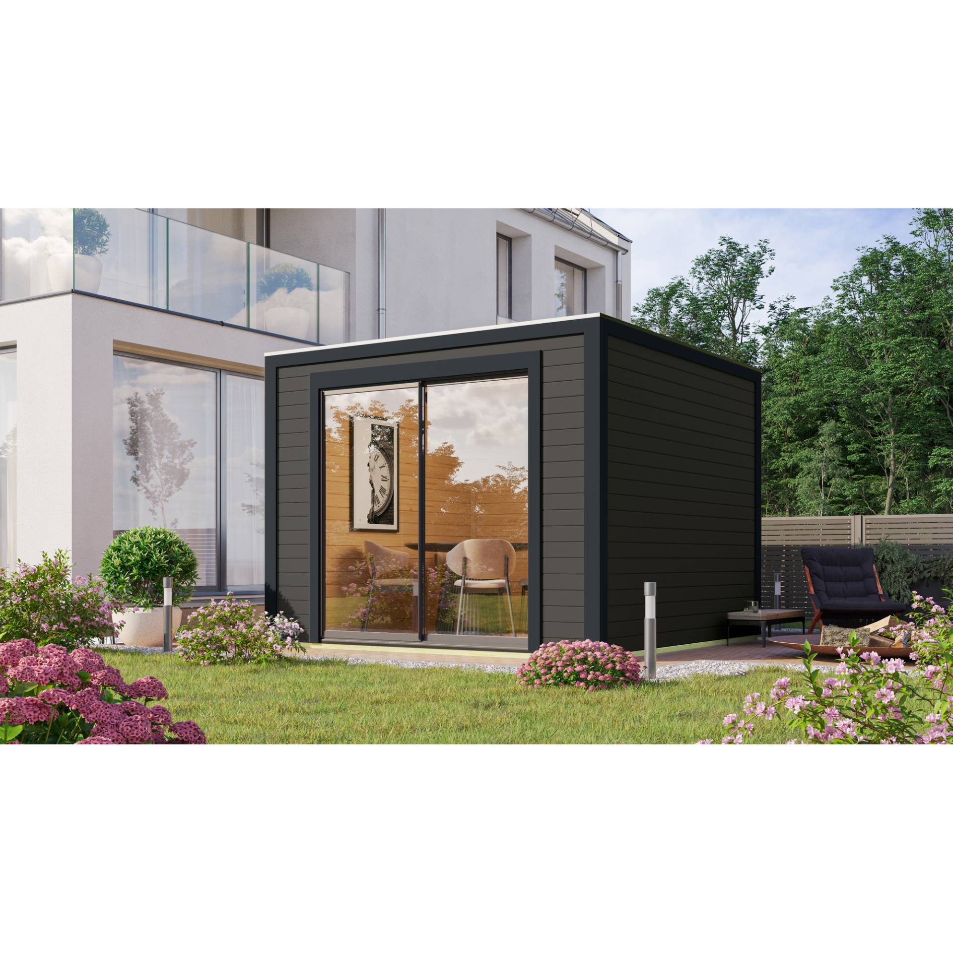 Karibu Gartenhaus 'Marcy 1' Fichtenholz terragrau 304 x 304 x 236,5 cm von Karibu