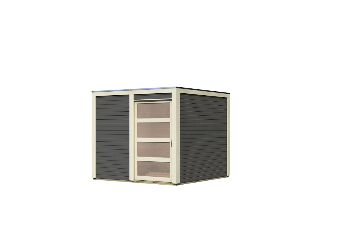 Karibu Gartenhaus Qubic mit Schiebetür - 19 mm-terragrau - 50% Rabatt auf Dacheindeckung Karibu Gartenhaus Qubic mit Schiebetür - 19 mm-terragrau - 50% Rabatt auf Dacheindeckung von Karibu