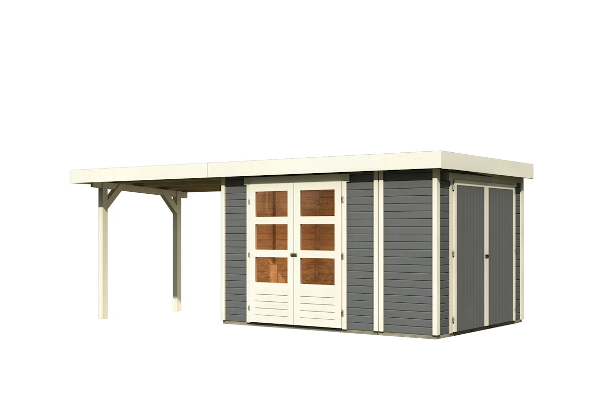 Karibu Gartenhaus Retola 4 inkl. Anbauschrank u. 280 cm Schleppdach - 19mm-319 x 246 cm- terragrau - 50% Rabatt auf Dacheindeckung Karibu Gartenhaus Retola 4 inkl. Anbauschrank u. 280 cm Schleppdach - 19mm-319 x 246 cm- terragrau - 50% Rabatt auf Dacheindeckung von Karibu