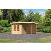 Karibu Gartenhaus "Schloßsee 4" mit Anbaudach und Rückwand von Karibu