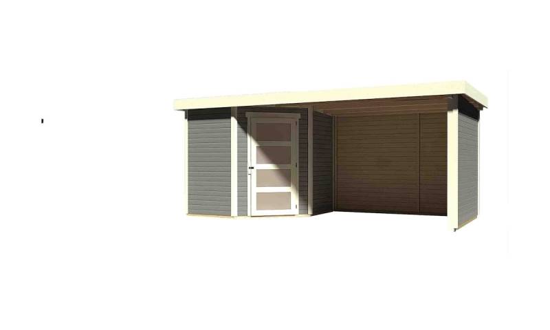 Karibu Gartenhaus Schwandorf 3 inkl. 275 cm Schleppdach,Seiten und Rückwand - 19 mm-213 x 217 cm- terragrau - 50% Rabatt auf Dacheindeckung von Karibu
