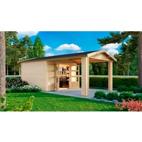 Karibu Gartenhaus "Theres 3" mit Dachausbauelement, naturbelassen von Karibu