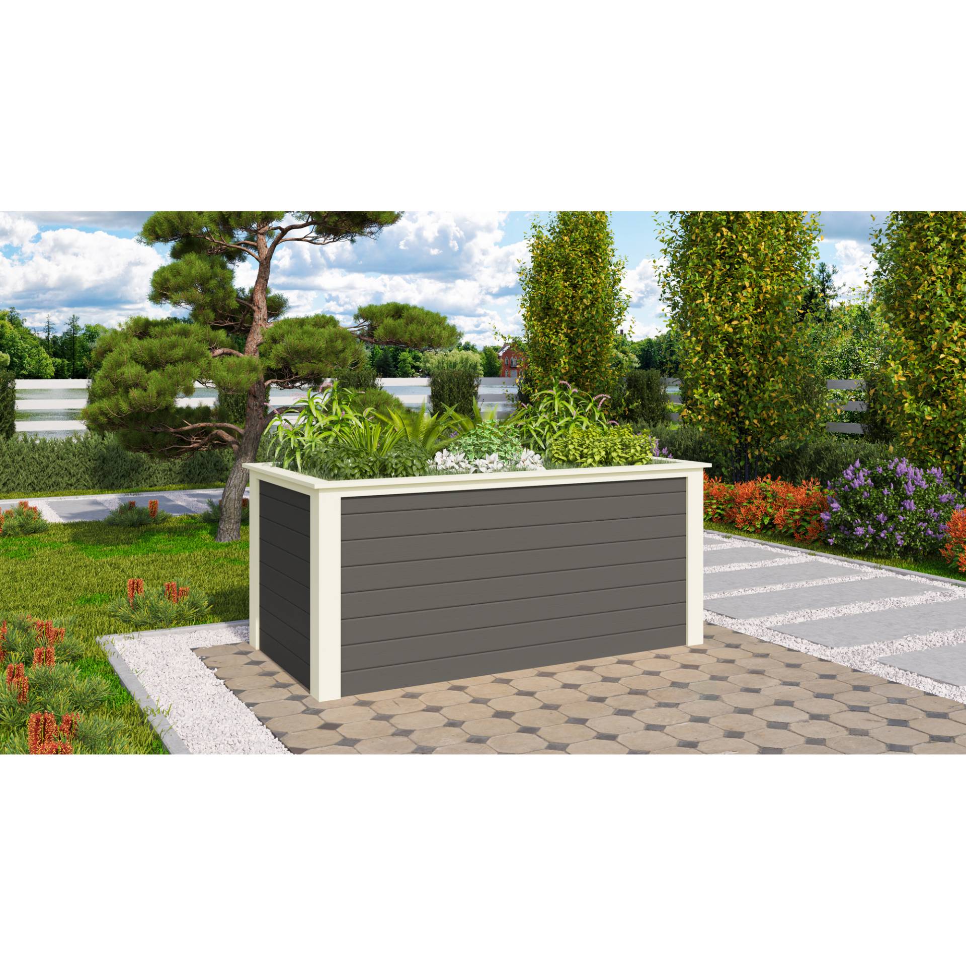 Karibu Hochbeet terragrau 28 mm Fichte 209 x 111 x 92 cm, 1490 l Karibu Hochbeet terragrau 28 mm Fichte 209 x 111 x 92 cm, 1490 l von Karibu