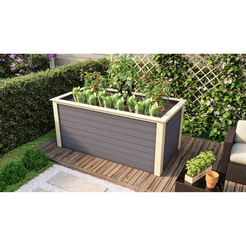 Karibu Hochbeet terragrau 28 mm Fichte 254 x 94 x 92 cm, 1520 l von Karibu