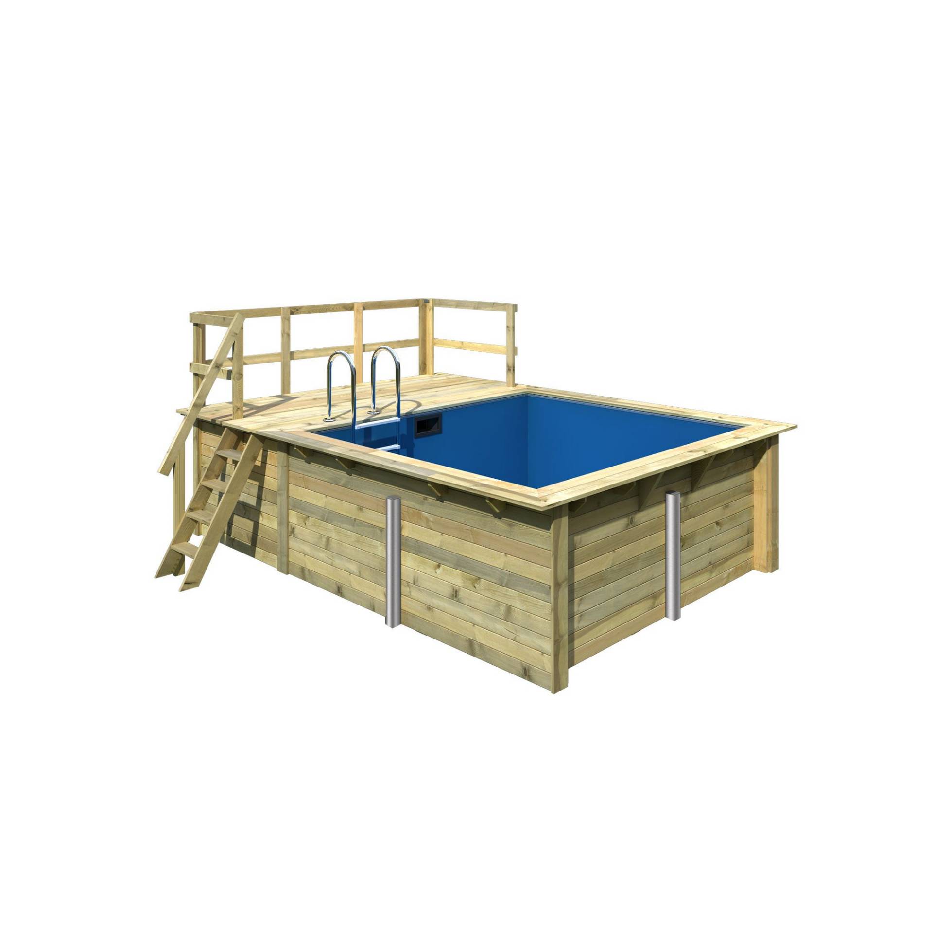Karibu Massivholzpool-Set 'Modell Rechteck pool-Set 1 A' 300 x 267 x 124 cm mit Sonnendeck und Einhängeleiter Karibu Massivholzpool-Set 'Modell Rechteck pool-Set 1 A' 300 x 267 x 124 cm mit Sonnendeck und Einhängeleiter von Karibu