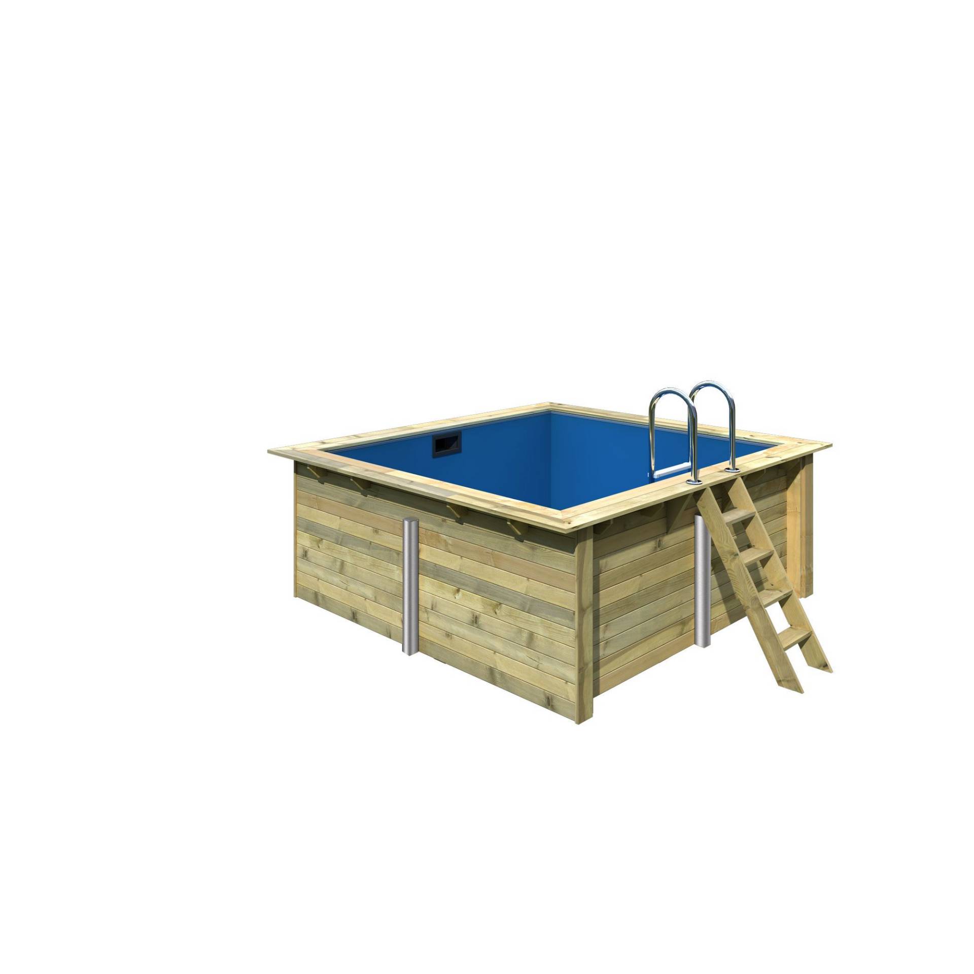 Karibu Massivholzpool-Set 'Modell Rechteck pool-Set 1' 300 x 267 x 124 cm mit Edelstahlleiter und Holzleiter Karibu Massivholzpool-Set 'Modell Rechteck pool-Set 1' 300 x 267 x 124 cm mit Edelstahlleiter und Holzleiter von Karibu