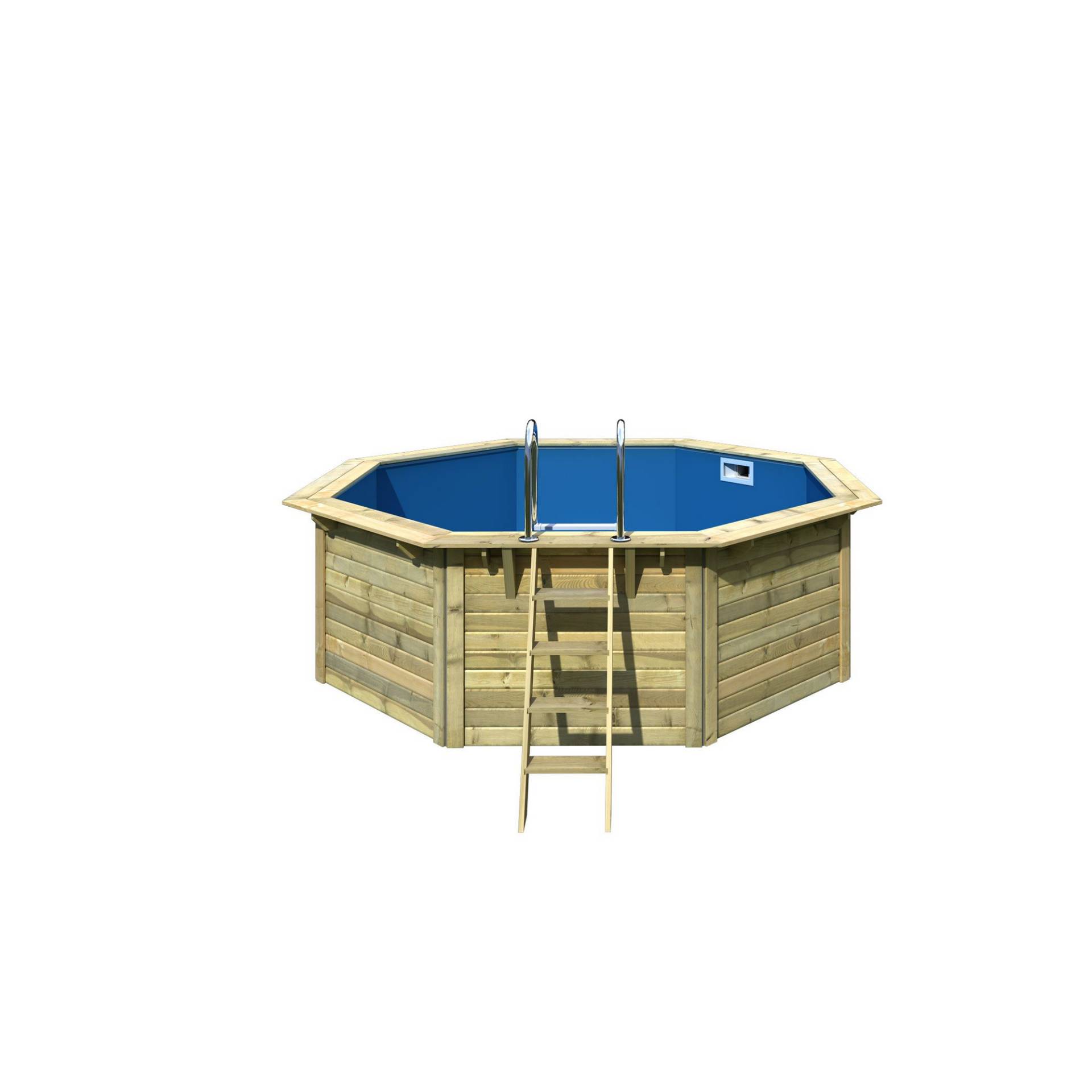 Karibu Massivholzpool-Set 'Paia 1' 347 x 347 x 121 cm mit Innenhülle blau, Filteranlage Karibu Massivholzpool-Set 'Paia 1' 347 x 347 x 121 cm mit Innenhülle blau, Filteranlage von Karibu
