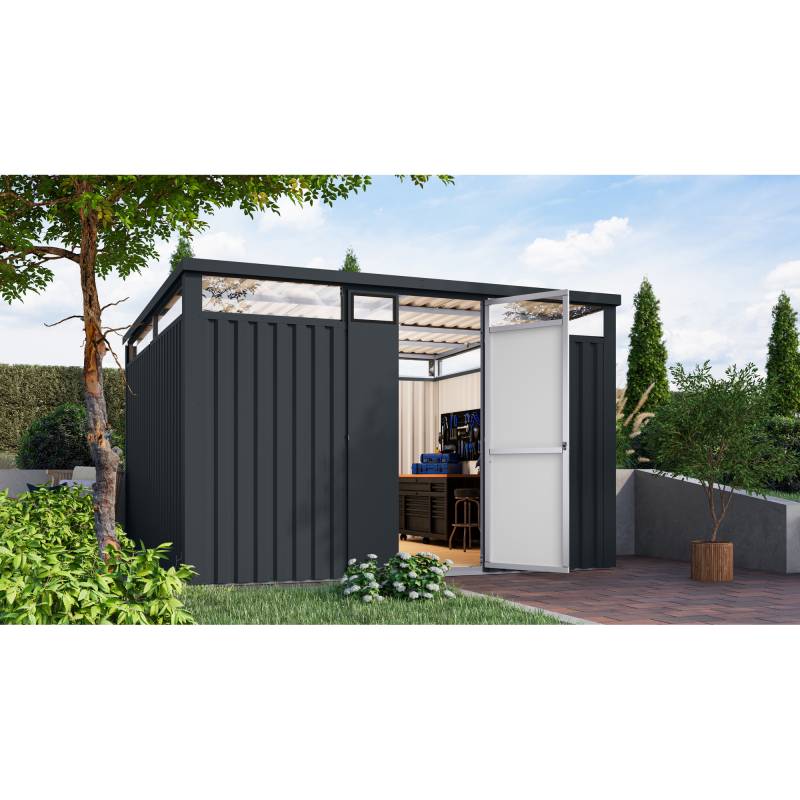 Karibu Metallgerätehaus 'Polaris 3,5' anthrazit 343 x 220 x 343 cm von Karibu
