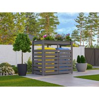 Karibu Mülltonnenbox "mit integriertem Hochbeet mit 110 l Fassungsvermögen" bietet Platz für bis zu 2 Mülltonnen von Karibu