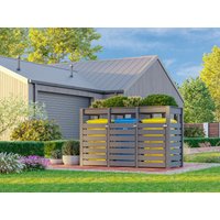 Karibu Mülltonnenbox "mit integriertem Hochbeet mit 170 l Fassungsvermögen" bietet Platz für bis zu 3 Mülltonnen von Karibu