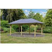 Karibu Pavillon "Bergen 2", (Set), BxTxH: 592x338x290 cm, mit H-Pfostenanker von Karibu