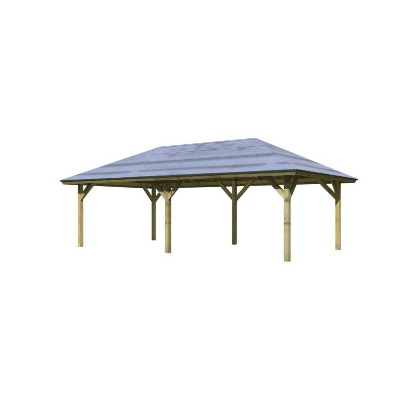 Karibu Pavillon 'Bergen 2' naturfarben 338 x 592 x 290 cm von Karibu