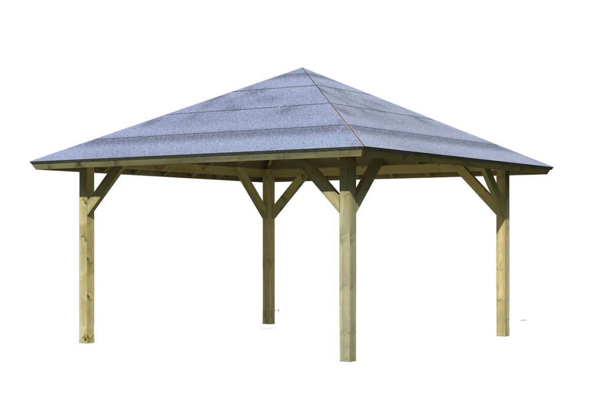 Karibu Pavillon Carport Kirn 1/2/3 - KDI-359 x 359 cm (Kirn 1) (Holzcarport) von Karibu