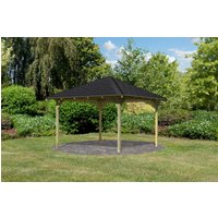 Karibu Pavillon "Granada", (Set), BxTxH: 377x377x303 cm, mit schwarzen Dachschindeln von Karibu