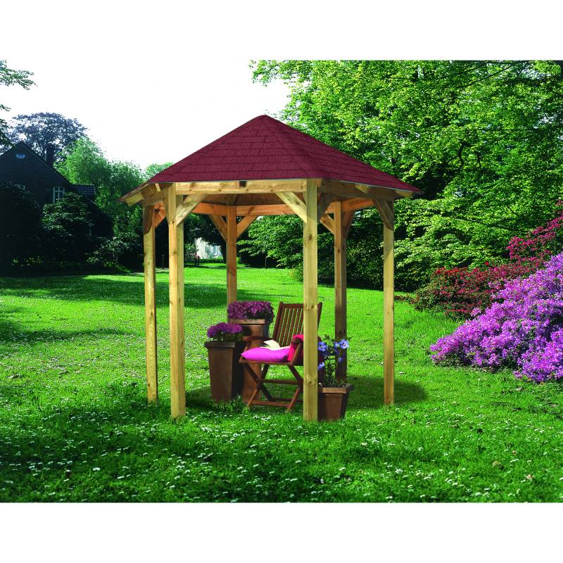 Karibu Pavillon 'Lissabon' naturfarben 235 x 208 x 199 cm von Karibu