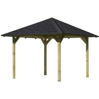 Karibu Pavillon "Sevilla", (Set), BxTxH: 340x340x290 cm, mit schwarzen Dachschindeln von Karibu