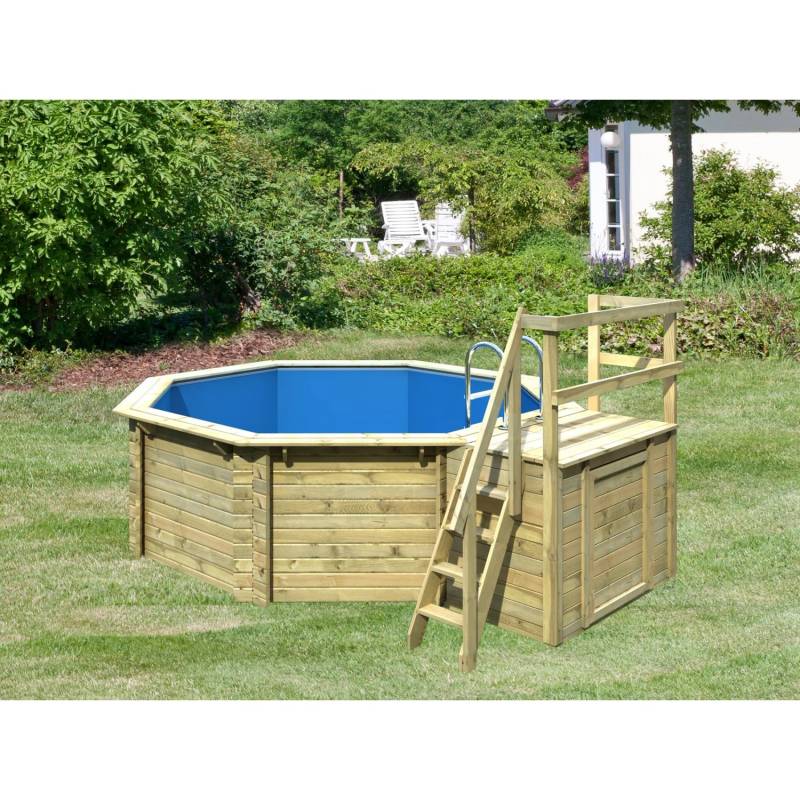 Karibu Pool 1 Set B inkl. Skimmer mit Sonnenterrasse von Karibu