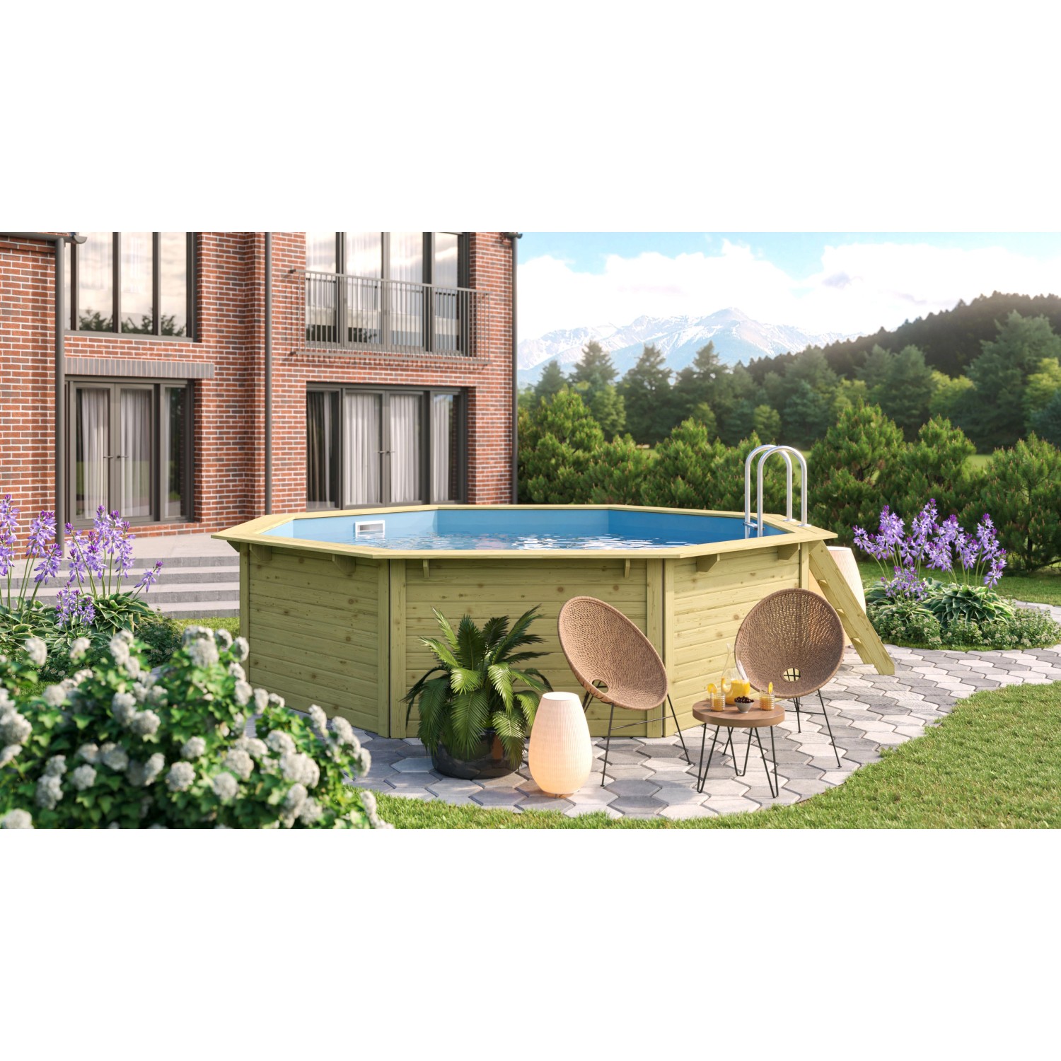 Karibu Pool Modell 2 X Set KDI mit Innenhülle Blau von Karibu