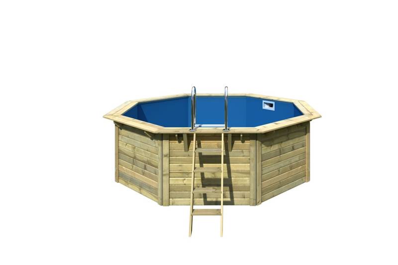 Karibu Pool Modell X1 400 x 400 cm - kesseldruckimprägniert/anthrazit mit Metallecken 10% Frühbucher-Rabatt von Karibu
