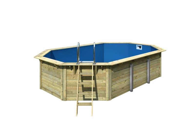 Karibu Pool Modell X4 610 x 400 cm - kesseldruckimprägniert/anthrazit mit Metallecken 10% Frühbucher-Rabatt von Karibu