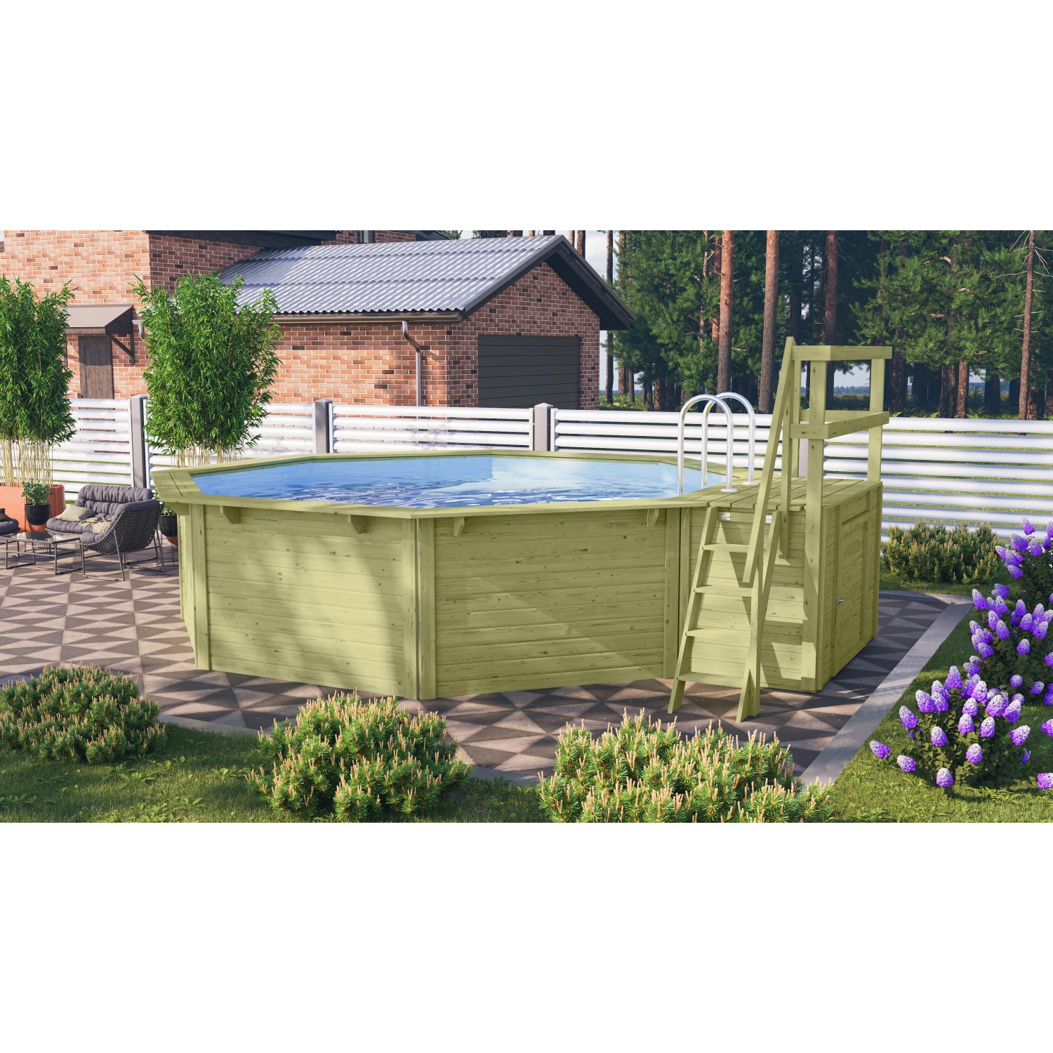 Karibu Pool X2 KDI Innenhülle Blau von Karibu