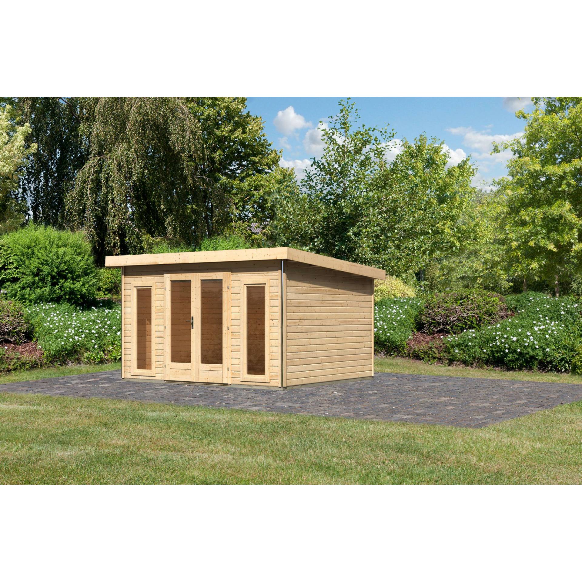 Karibu Premium-Gartenhaus 'Borsuma 2' natur 406 x 331,5 x 229,5 cm von Karibu