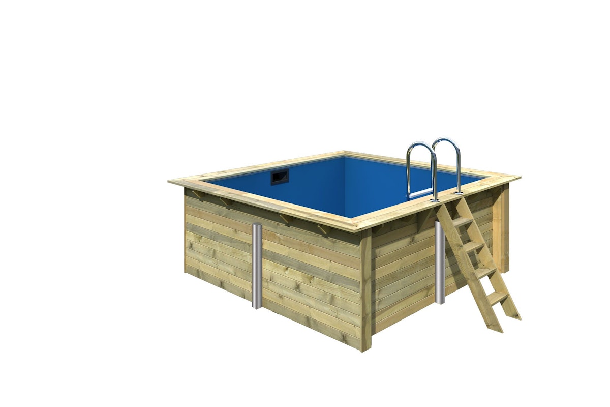 Karibu Rechteck Pool Gr. 1 - 350 x 320 cm - kesseldruckimprägniert Sparset mit Filteranlage Grundkörper ohne Terrasse inkl. gratis Pool-Pflegeset (Gesamtwert 69 €) von Karibu