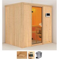 Karibu Sauna "Bedine" Set, 9 KW-Bio-Ofen mit externer Steuerung von Karibu