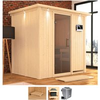 Karibu Sauna "Bedine" Set, Ofen 9 kW Bio externe Strg easy von Karibu