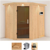 Karibu Sauna "Clara" Set, Ofen 9 kW Bio externe Strg easy von Karibu