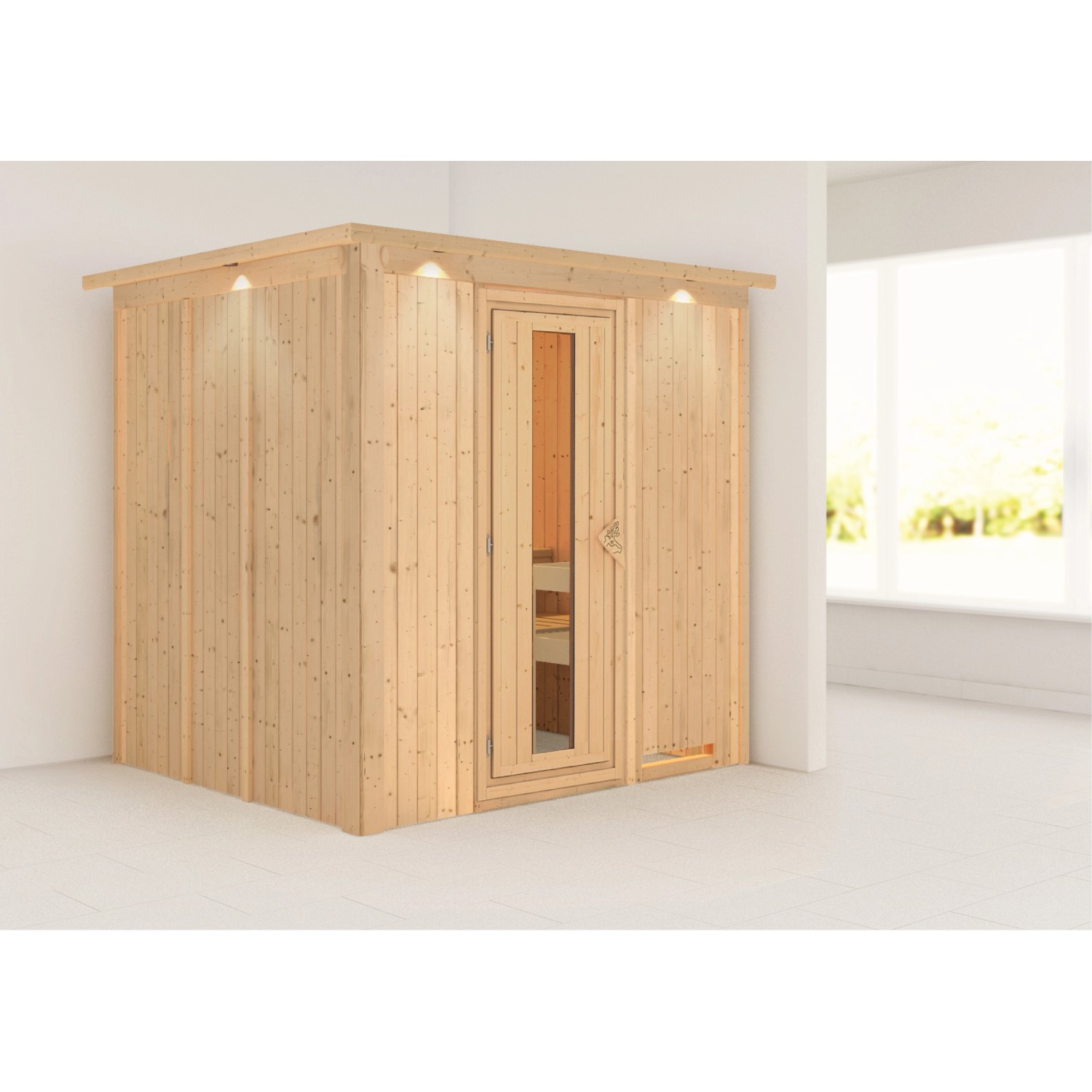 Karibu Sauna Dilja LED-Dachkranz Natur Karibu Sauna Dilja LED-Dachkranz Natur von Karibu