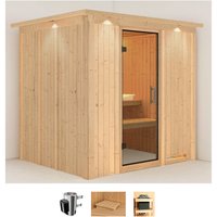 Karibu Sauna "Dima", (Set), 3,6-kW-Plug & Play Ofen mit integrierter Steuerung von Karibu