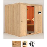 Karibu Sauna "Dima", (Set), 3,6-kW-Plug & Play Ofen mit externer Steuerung von Karibu