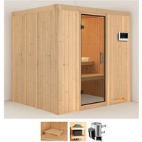 Karibu Sauna "Dima", (Set), 3,6-kW-Plug & Play Ofen mit externer Steuerung von Karibu