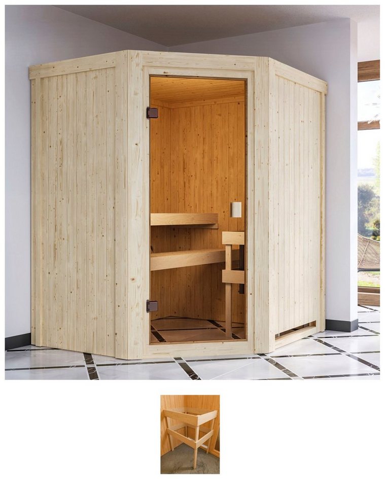 Karibu Sauna Fausin, BxTxH: 170 x 151 x 198 cm, 68 mm von Karibu