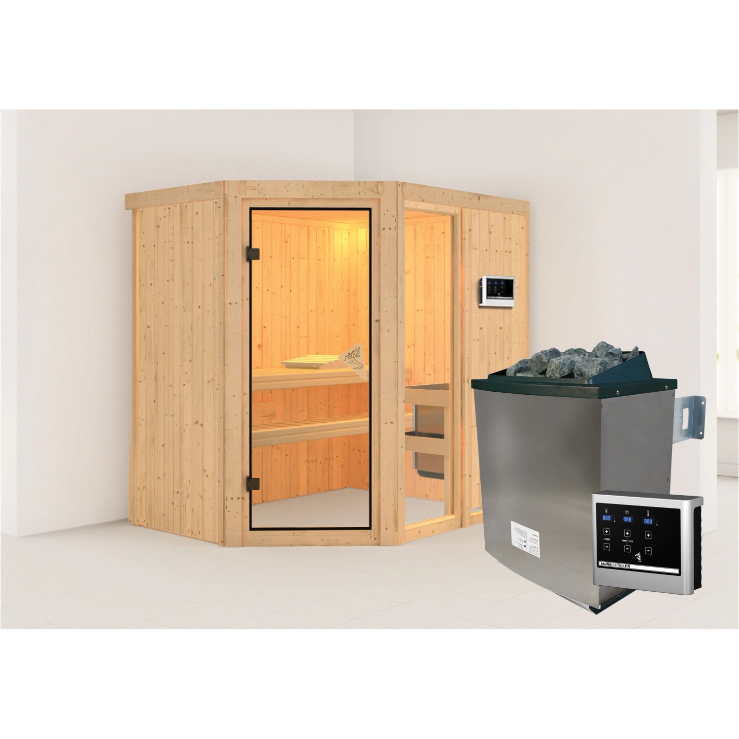 Karibu Sauna Freyja 1 Edelstahlmit Ofen externe Stg.Natur Karibu Sauna Freyja 1 Edelstahlmit Ofen externe Stg.Natur von Karibu