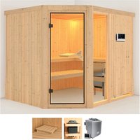 Karibu Sauna "Frigga 3" Set, Ofen 9 KW externe Strg easy von Karibu