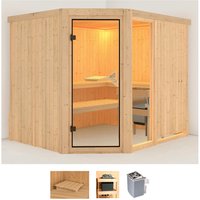 Karibu Sauna "Frigga 3" Set, Ofen 9 kW integr. Strg von Karibu
