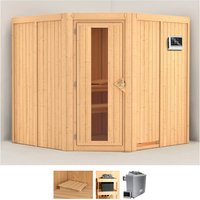 Karibu Sauna "Jarla", (Set), 9-kW-Ofen mit externer Steuerung von Karibu