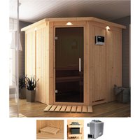 Karibu Sauna "Jarla", (Set), 9-kW-Ofen mit externer Steuerung von Karibu