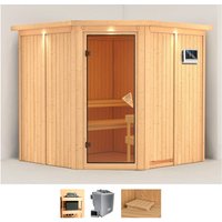 Karibu Sauna "Jarla", (Set), 9-kW-Ofen mit externer Steuerung von Karibu