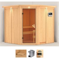 Karibu Sauna "Jarla", (Set), 9-kW-Ofen mit externer Steuerung von Karibu