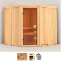 Karibu Sauna "Jarla", (Set), 9-kW-Ofen mit integrierter Steuerung von Karibu