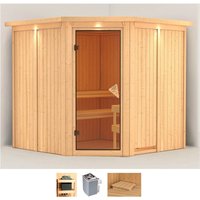 Karibu Sauna "Jarla", (Set), 9-kW-Ofen mit integrierter Steuerung von Karibu