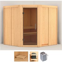 Karibu Sauna "Jarla", (Set), 9-kW-Ofen mit integrierter Steuerung von Karibu